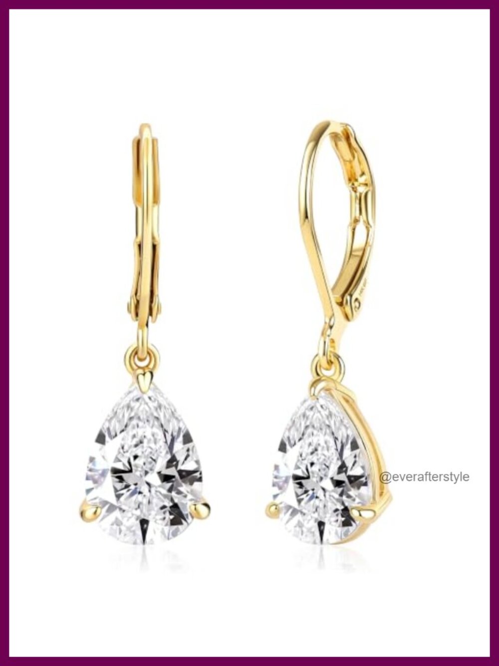 14K Gold Filled Thick Huggie Hoop Earrings with Cubic Zirconia Dangle Wedding